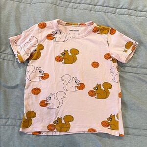 Mini Rodini Pink Squirrel and Basketball Tee